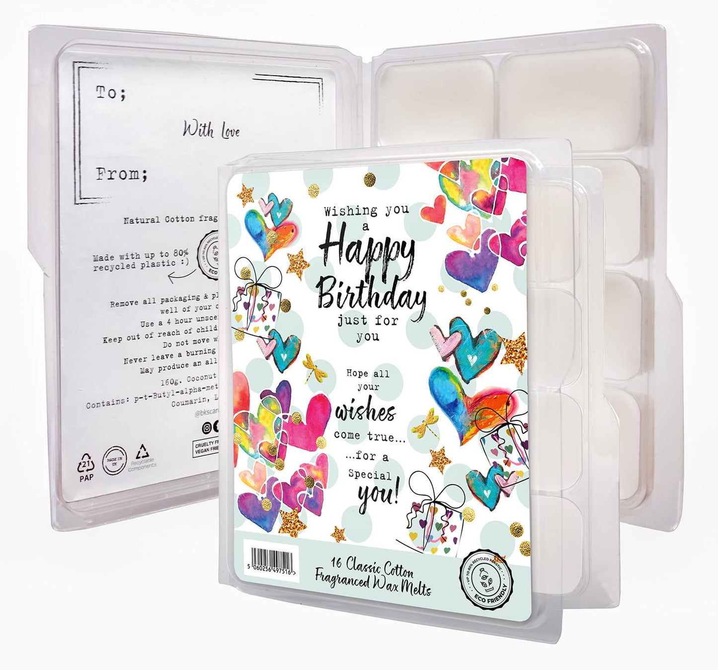 Happy Birthday wax melts – Classic Cotton - Cadeaukaarsen.nl
