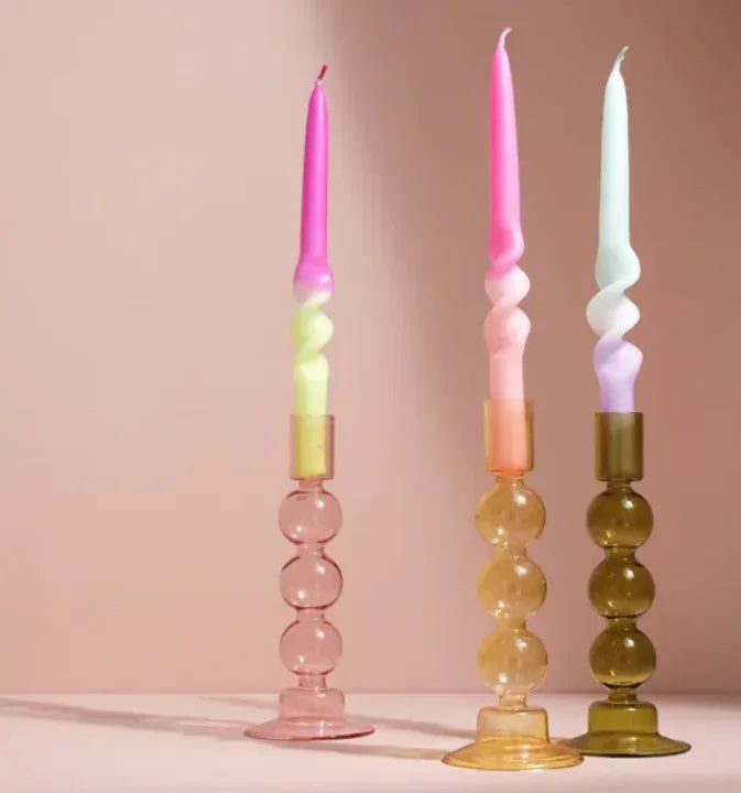 Swirl Dinerkaarsen pastel