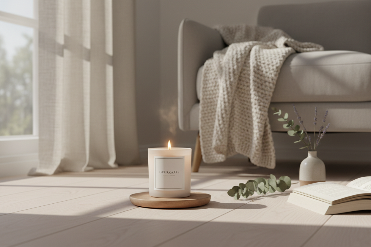 geurkaars in rustige omgeving