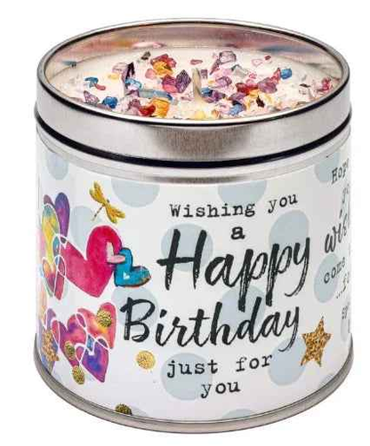 Just Because kaarsen – Happy Birthday geurkaars