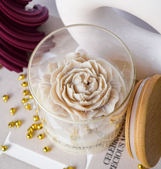 Luxe Wellness Geurkaars Pioenroos – Sleepy Time | 500 ml