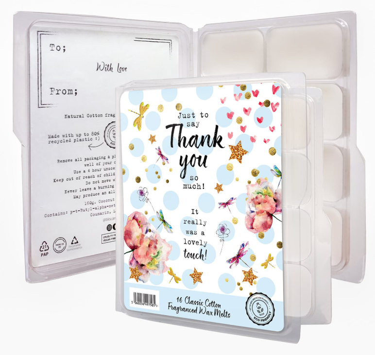 Thank you so much wax melts - Classic cotton - Cadeaukaarsen.nl